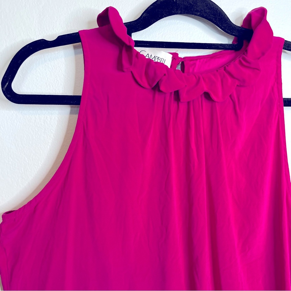 Sara Campbell Pink Ruffled Tank Top - Picture 2 of 7